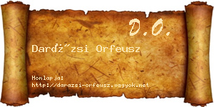 Darázsi Orfeusz névjegykártya